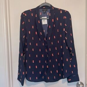 New with tags Halogen patterned long sleeve top